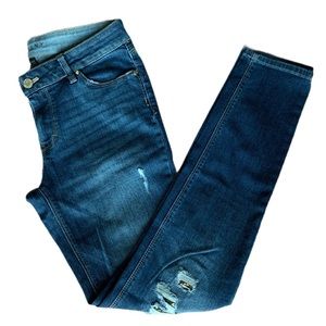 WHBM Destructed Sequin Skinny Jeans